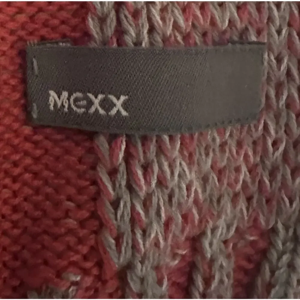 MEXX Scarf Tan Orange Marled Cotton Ribbed Trim Warm Earthy